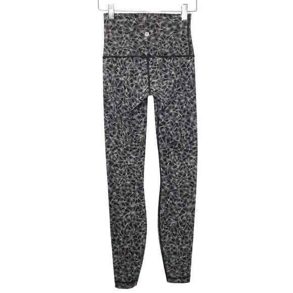 Lululemon Wunder Under Mid Rise Leggings Full Length Palms Womens 4 Gray - Picture 2 of 8